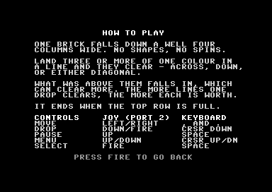 How to play screen